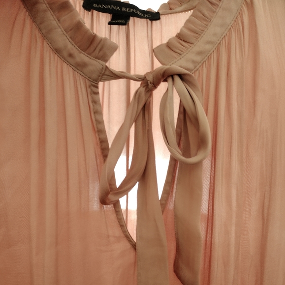 Banana Republic Soft Satin Blush Pink Sleeveless Ruffle Maxi Dress Size 8 - Picture 14 of 15